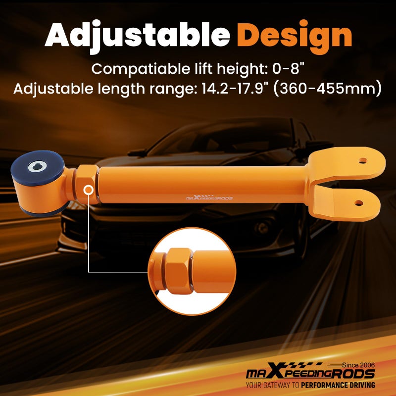 maXpeedingrods ذراع التحكم العلوي الأمامي القابل للتعديل من maXpeedingrods لجيب رانجلر TJ 1997-2006، شيروكي XJ 1984-2001، جراند شيروكي ZJ WJ 1993-2004 مع رفع من 0-8 إنش - Image 3
